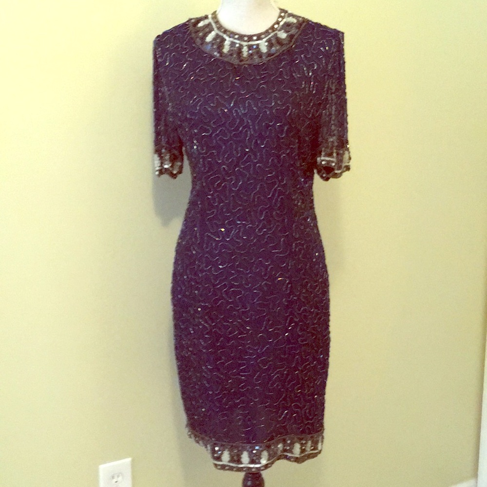 Kazar beaded and sequined gown